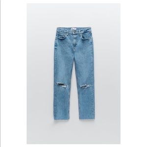 Zara slim fit high rise ripped jeans NWT